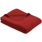 Rote Unifarbene IBENA Nachhaltige Rechteckige Decken aus Baumwolle maschinenwaschbar 150x200 
