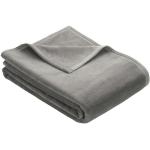 Silbergraue Unifarbene IBENA Rechteckige Decken aus Textil 150x200 