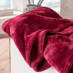 Rote Unifarbene IBENA Rechteckige Decken aus Textil 150x200 