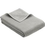 Graue Unifarbene IBENA Nachhaltige Rechteckige Kuscheldecken & Wohndecken aus Baumwollmischung maschinenwaschbar 240x220 