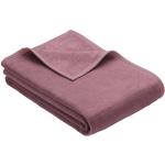 Lila Unifarbene IBENA Nachhaltige Kuscheldecken & Wohndecken aus Baumwollmischung maschinenwaschbar 240x220 
