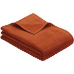 Orange Unifarbene Rechteckige Wolldecken & Plaids aus Wolle 