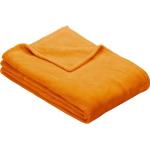 Gelbe Unifarbene IBENA Kuscheldecken & Wohndecken aus Fleece 130x180 