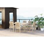 Silbergraue Nachhaltige Dining Lounge Sets aus Teakholz stapelbar Breite 50-100cm, Höhe 50-100cm, Tiefe 50-100cm 4 Personen 