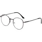 IBLUELOVER Brille Metallrahmen Unisex Brillengestelle Retro 60 er Fensterglas Damen Herren Brillefassung Runde Pantobrille mit Nasenpad Leicht Nerdbrille Ohne Sehstärke Streberbrille Ebenenspiegel