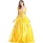 Gelbe Blumenmuster Die Schöne und das Biest Belle Maxi Prinzessin-Kostüme für Damen Größe S 