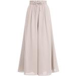 Aprikose Unifarbene Vintage Atmungsaktive Palazzo-Hosen aus Leinen für Damen Größe XXL für den für den Sommer 