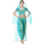 Reduzierte Grüne Aladdin Prinzessin-Kostüme mit Fransen aus Satin für Damen Größe L 