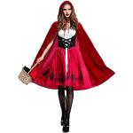 IBTOM CASTLE Rotkäppchen Kostüm Damen, Erwachsene Red Riding Hood Kleid mit Umhang Fancy Dress Gothic Kleid Halloween Cosplay Kostüm für Geburtstag Karneval Party Rot L