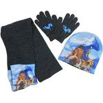 Graue Ice Age Mütze Schal Handschuh Sets für Kinder für Jungen für den für den Winter 