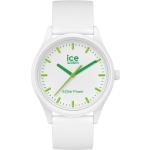 Grüne Ice Watch Solar Damenarmbanduhren aus Acrylglas mit Kunststoff-Uhrenglas mit Silikonarmband 