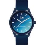 Blaue 10 Bar wasserdichte Ice Watch Solar Kunststoffarmbanduhren mit Kunststoff-Uhrenglas mit Silikonarmband für Herren 
