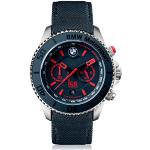 Blaue 10 Bar wasserdichte Ice Watch BMW Motorsport BMW Merchandise Uhrenarmbänder aus Edelstahl mit Lederarmband für Herren 