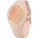 Rosa 10 Bar wasserdichte Wasserdichte Ice Watch Kunststoffarmbanduhren mit Kunststoff-Uhrenglas mit Silikonarmband für Damen 