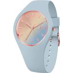 Blaue 10 Bar wasserdichte Wasserdichte Ice Watch Kunststoffarmbanduhren mit Kunststoff-Uhrenglas mit Silikonarmband für Damen zum Schwimmen 