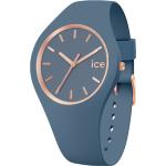 Blaue 10 Bar wasserdichte Ice Watch Kunststoffarmbanduhren mit Kunststoff-Uhrenglas mit Silikonarmband für Damen zum Schwimmen 