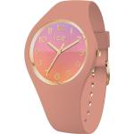 Rosa 10 Bar wasserdichte Ice Watch Kunststoffarmbanduhren mit Kunststoff-Uhrenglas mit Silikonarmband für Damen zum Schwimmen 