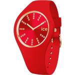 Rote 10 Bar wasserdichte Wasserdichte Ice Watch Damenarmbanduhren aus Silikon mit Silikonarmband zum Schwimmen 