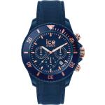 Blaue 10 Bar wasserdichte Ice Watch Herrenarmbanduhren aus Silikon mit Chronograph-Zifferblatt mit Kunststoff-Uhrenglas mit Silikonarmband zum Schwimmen 