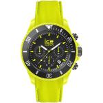 Reduzierte Gelbe Ice Watch Ice-Chrono Herrenarmbanduhren aus Silikon mit Chronograph-Zifferblatt mit Stoppfunktion mit Silikonarmband 