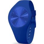 Blaue Wasserdichte Quarz Herrenarmbanduhren aus Silikon mit Kunststoff-Uhrenglas mit Silikonarmband 