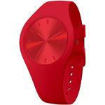 Reduzierte Rote Minimalistische Ice Watch Damenarmbanduhren aus Silikon mit Silikonarmband 
