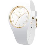 Reduzierte Goldene Ice Watch Damenarmbanduhren aus Silikon mit Weißgoldarmband 