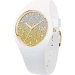 Silberne 10 Bar wasserdichte Ice Watch Damenarmbanduhren glänzend aus Silikon mit Weißgoldarmband 