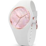 Pinke Ice Watch Runde Uhren mit Kunststoff-Uhrenglas mit Silikonarmband 