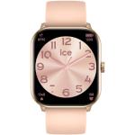 Reduzierte Pinke Wasserdichte Ice Watch Damenarmbanduhren aus Silikon mit Digital-Zifferblatt mit Stoppfunktion mit Roségold-Armband 
