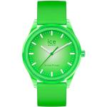 Neongrüne Minimalistische Ice Watch Solar Herrenarmbanduhren aus Filz mit Silikonarmband 