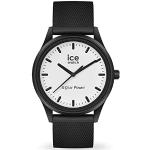 Reduzierte Schwarze Minimalistische Ice Watch Solar Herrenarmbanduhren aus Filz mit Mesharmband mit Silikonarmband 