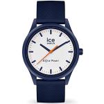 Marineblaue Minimalistische Ice Watch Solar Herrenarmbanduhren aus Filz mit Mesharmband mit Silikonarmband 