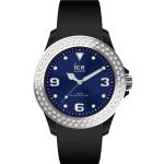 Schwarze Ice Watch Kunststoffarmbanduhren mit Kunststoff-Uhrenglas mit Silikonarmband für Damen 