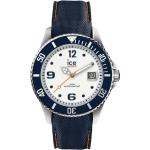 Blaue Ice Watch Runde Stahlarmbanduhren mit Mineralglas-Uhrenglas mit Silikonarmband für Herren 