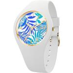 Reduzierte Weiße Ice Watch Kunststoffarmbanduhren mit Kunststoff-Uhrenglas für Damen 