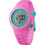 Pinke 10 Bar wasserdichte Ice Watch Kinderarmbanduhren aus Silikon mit Kunststoff-Uhrenglas mit Silikonarmband zum Schwimmen 