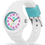 Weiße 10 Bar wasserdichte Ice Watch Kinderarmbanduhren aus Silikon mit Mineralglas-Uhrenglas mit Silikonarmband zum Schwimmen 