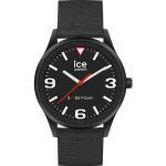 Reduzierte Schwarze 5 Bar wasserdichte Wasserdichte Ice Watch Runde Quarz Herrenarmbanduhren aus Silikon mit Analog-Zifferblatt mit Kunststoff-Uhrenglas mit Silikonarmband 