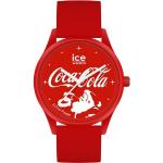 Rote 5 Bar wasserdichte Wasserdichte Ice Watch Coca Cola Solar Herrenarmbanduhren mit Weihnachts-Motiv aus Silikon mit Analog-Zifferblatt mit Kunststoff-Uhrenglas mit Silikonarmband zu Weihnachten 