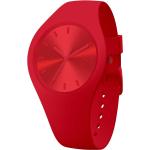 Rote 10 Bar wasserdichte Wasserdichte Ice Watch Runde Quarz Herrenarmbanduhren aus Silikon mit Mineralglas-Uhrenglas mit Silikonarmband 
