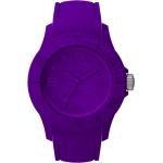 Violette Wasserdichte Runde Quarz Kunststoffarmbanduhren mit Analog-Zifferblatt mit Mineralglas-Uhrenglas mit Silikonarmband für Damen 