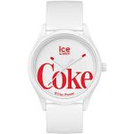 Weiße Wasserdichte Ice Watch Coca Cola Solar Damenarmbanduhren mit Analog-Zifferblatt mit Silikonarmband 