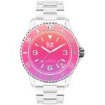 Reduzierte Pinke Wasserdichte Ice Watch Damenarmbanduhren mit Analog-Zifferblatt mit Nachtleuchtfunktion mit Kunststoff-Uhrenglas mit Kunststoffarmband 