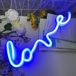 iceagle LED Dekolicht »Love Neon Sign Leuchtschilder - USB oder batteriebetrieb Neonlicht Wand LED Deko, LED Neon Schild Light für Schlafzimmer, Wohnzimmer, Kinderzimmer