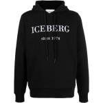Iceberg, Schwarzer Hoodie mit Stilvollem Branding Black, Herren, Größe: 2XL