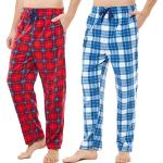 Reduzierte Rote Karo Pyjamahosen lang aus Polyester maschinenwaschbar für Herren Größe L 2-teilig 