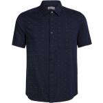 Marineblaue Karo Kurzärmelige Icebreaker Shirts mit Tasche aus Flanell für Herren Größe M 