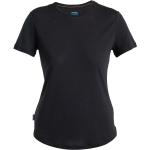 Reduzierte Schwarze Sportliche Kurzärmelige Icebreaker Sphere T-Shirts für Damen Größe XL 