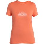 Reduzierte Orange Kurzärmelige Icebreaker Tech T-Shirts für Damen Größe XS 